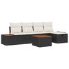 vidaXL Garten-Sofa-Set mit Kissen 6 pcs Schwarz Poly Rattan
