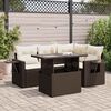 vidaXL 5-tlg. Garten-Sofagarnitur mit Kissen Braun Poly Rattan
