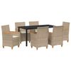 vidaXL Garten Essgruppe 7 stk. Beige Poly-Rattan