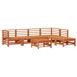 vidaXL Garten-Lounge-Set 7 stk. Wachsbraun Massives Kiefernholz