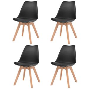 vidaXL Esszimmerst&uuml;hle 4 Stk. Schwarz Kunststoff