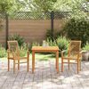 vidaXL Stuhl 2 pcs Braun 62,5 x 54,5 x 95,5 cm Massivholz Teak