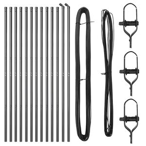 vidaXL Zaunpfosten 13 pcs Grau Stahl