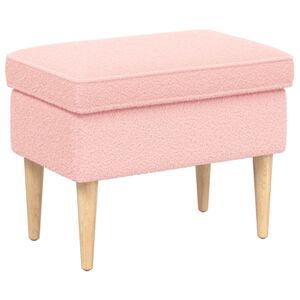 vidaXL Hocker Rosa 55 x 35 x 41 cm Boucl&eacute;