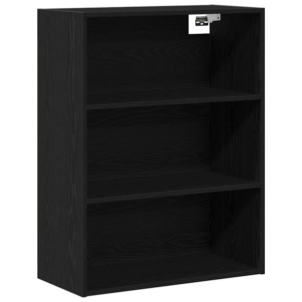 vidaXL H&auml;ngender Wandschrank Schwarz Eichen-Optik 69,5 x 32,5 x 90 cm