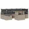 vidaXL Garten-Sofa-Set mit Kissen 7 pcs Hellgrau Poly Rattan