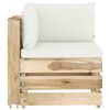 vidaXL Modulares Ecksofa mit Kissen Grün Imprägniertes Holz