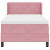 vidaXL Boxspringbett mit Matratze Rosa 200 x 100 cm Polyester