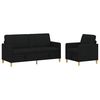 vidaXL Sofa Set mit Stauraum 2 pcs Schwarz Polyester