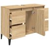 vidaXL Waschbeckenunterschrank Sonoma-Eiche 80x33x60 cm Holzwerkstoff