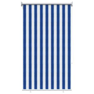 vidaXL Au&szlig;enrollo 90% UV-Block Blau-wei&szlig; gestreift 60 x 140 cm HDPE