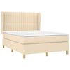 vidaXL Boxspringbett mit Matratze Creme 140x200 cm Stoff