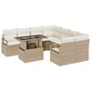vidaXL Gartensofa-set 9 stk. Beige Poly Rattan