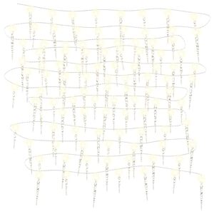vidaXL Weihnachts-Eiszapfen-Licht 100 LEDs Warmwei&szlig; 10 m Acryl PVC
