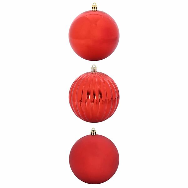 vidaXL Weihnachtskugel-Set 3 pcs Rot Kunststoff