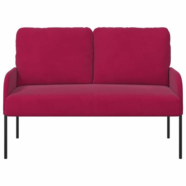 vidaXL Sofas mit Kissen 110cm Weinrot Sperrholz