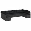 vidaXL Gartensofa-set 10 stk. Schwarz Poly-Rattan