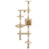 vidaXL Wandkratzbaum mit Sisal-Kratzs&auml;ulen 194 cm Beige