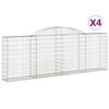 vidaXL Gabionen mit Hochbogen 4 Stk. 300x30x100/120cm Verzinktes Eisen