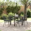 vidaXL Garten Essgruppe 5 pcs Schwarz Poly-Rattan