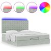 vidaXL Ottoman-Bett mit Matratzen & LEDs Hellgrau 180x200 cm Samt