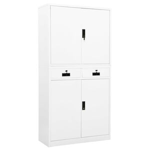 vidaXL B&uuml;roschrank Wei&szlig; 90x40x180 cm Stahl
