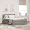 vidaXL Bett mit Stauraum und LED mit Matratze Taupe 140 x 200 cm Stoff