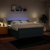 vidaXL Boxspringbett mit Matratze Blau 200x200 cm Stoff