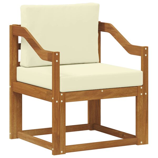 vidaXL Outdoor-Sofa Massives Akazienholz und Polyester Natur