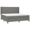 vidaXL Boxspringbett mit Matratze & LED Dunkelgrau 200x200 cm Stoff