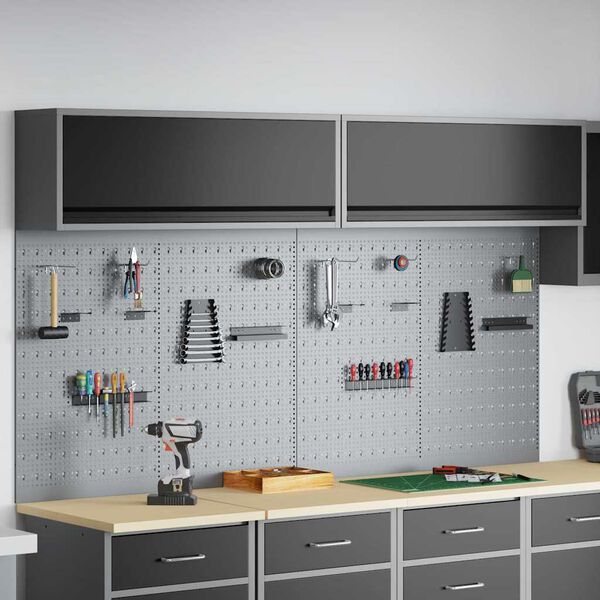 vidaXL Werkzeugschrank und Pegboard Set mit Regal 6 pcs Schwarz