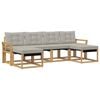 vidaXL Outdoor-Sofagarnitur 6 stk. Wei&szlig; und Hellgrau