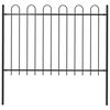 vidaXL Gartenzaun BOXTEL mit B&uuml;gelaufsatz Stahl 170 x 120 cm Schwarz