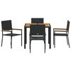 vidaXL Garten Essgruppe 5 pcs Schwarz und Braun Poly-Rattan