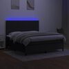 vidaXL Boxspringbett mit Matratze & LED Schwarz 160x200 cm Stoff