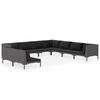 vidaXL 9-tlg. Garten-Lounge-Set mit Kissen Poly Rattan Dunkelgrau