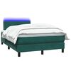 vidaXL Boxspringbett mit Matratze & LED Dunkelgr&uuml;n 120x210 cm Samt