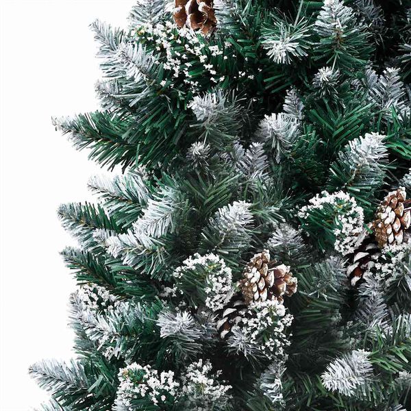 vidaXL K&uuml;nstlicher Weihnachtsbaum mit LEDs Kugeln Zapfen 240 cm
