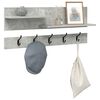 vidaXL Wandmontierter nachttisch mit Regal Beton Grau 90 x 15 x 36 cm