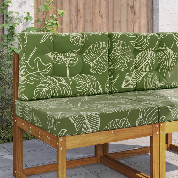 vidaXL Sofakissen f&uuml;r drau&szlig;en 2 pcs Blattdesign Polyester