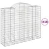 vidaXL Gabionen mit Hochbogen 18Stk. 200x50x160/180cm Verzinktes Eisen