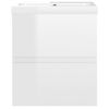 vidaXL Waschbeckenunterschrank mit Einbaubecken Hochglanz-Wei&szlig;