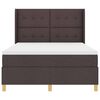 vidaXL Boxspringbett mit Matratze Dunkelbraun 160 x 200 cm Stoff