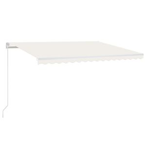 vidaXL Markise Manuell Einziehbar mit LED 450x300 cm Creme