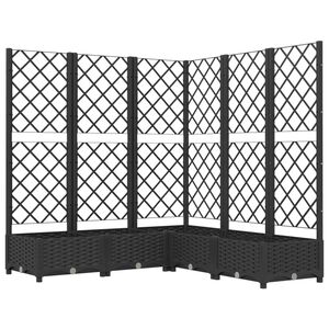 vidaXL Pflanzk&uuml;bel mit Spalier Schwarz 120x120x121,5 cm PP