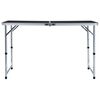 vidaXL Campingtisch Klappbar Grau Aluminium 120x60 cm