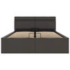 vidaXL Bett mit Bettkasten Hydraulisch LED Dunkelgrau Stoff 140x200 cm