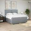 vidaXL Boxspringbett mit Matratze Hellgrau 200x200 cm Stoff