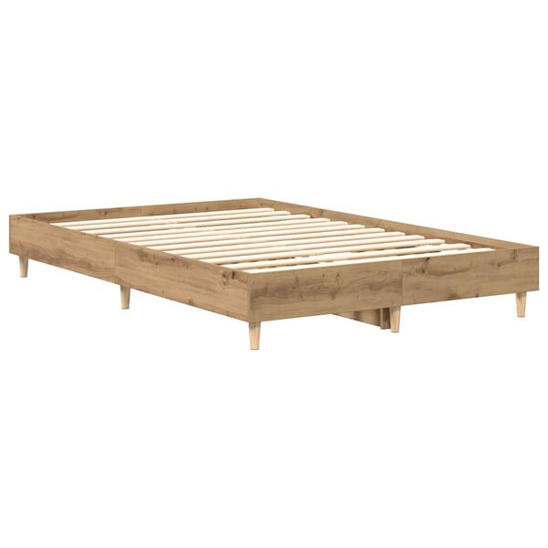 vidaXL Bettgestell ohne Matratze Artisan-Eiche 140x190cm Holzwerkstoff