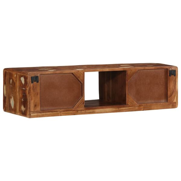 vidaXL TV-Wandschrank 100x32x25 cm Altholz Massivholz